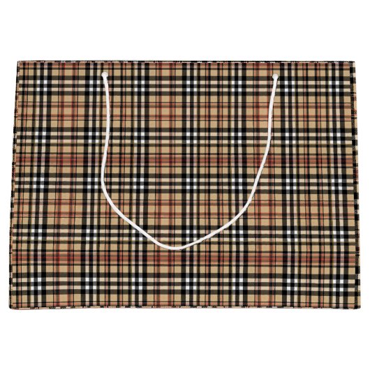 Klassisches kariertes Design Große Geschenktüte (Vorderseite)