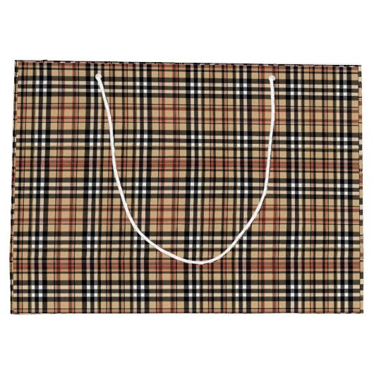 Klassisches kariertes Design Große Geschenktüte (Rückseite)