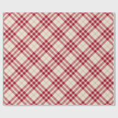 Klassisches kariertes Diagonalmuster, bordeauxrot Geschenkpapier (Flach)