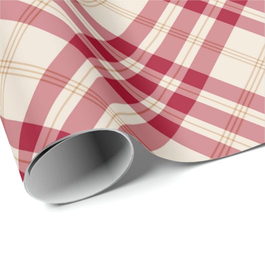 Klassisches kariertes Diagonalmuster, bordeauxrot Geschenkpapier (Rolleneckpunkt)