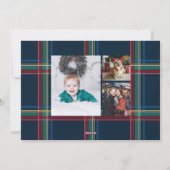 Klassisches kariertes Foto Feiertagskarte (Rückseite)