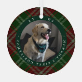 Klassisches Kariertes Foto für Haustiere Ornament Aus Glas (Rückseite)