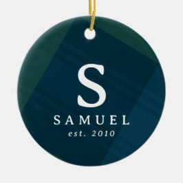 Klassisches kariertes Foto Keramik Ornament