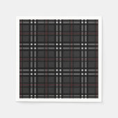 Klassisches kariertes Graumuster und Schwarz Serviette (Vorderseite)