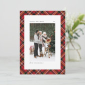 Klassisches Kariertes Muster Happy Holidays Foto (Stehend Vorderseite)