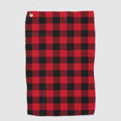 Klassisches Kariertes Muster in Rot und Schwarz Bu Golfhandtuch (Vorderseite)