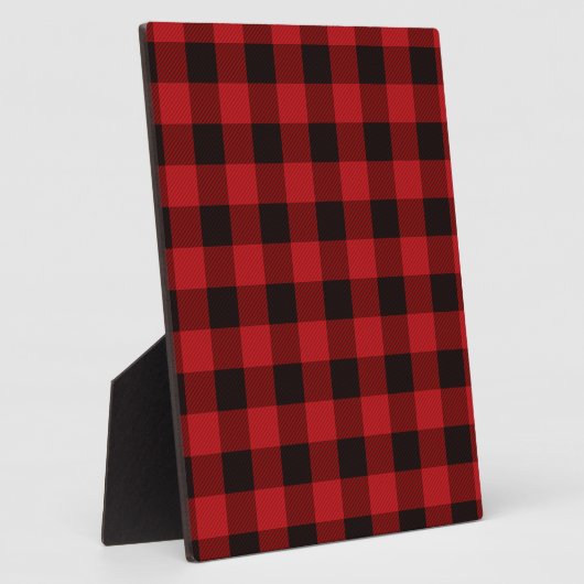 Klassisches kariertes Muster in Rot und Schwarz Fotoplatte (Seite)