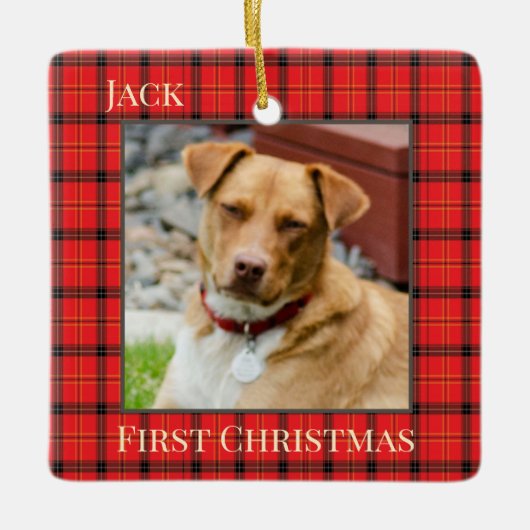 Klassisches Kariertes Muster Keramikornament (Vorderseite)