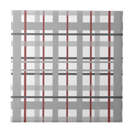 Klassisches Kariertes Muster von Gray Tartan Fliese (Vorderseite)