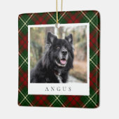 Klassisches Kariertes Personalisiertes Foto Keramikornament (Links)