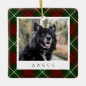 Klassisches Kariertes Personalisiertes Foto Keramikornament (Vorderseite)