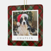 Klassisches Kariertes Personalisiertes Foto Keramikornament (Links)