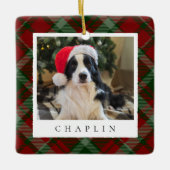 Klassisches Kariertes Personalisiertes Foto Keramikornament (Vorderseite)