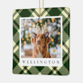 Klassisches Kariertes Personalisiertes Foto Keramikornament (Links)