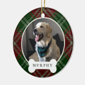 Klassisches Kariertes Personalisiertes Haustier Fo Keramik Ornament (Links)