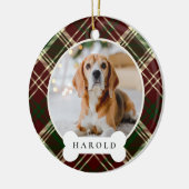 Klassisches Kariertes Personalisiertes Haustier Fo Keramik Ornament (Links)