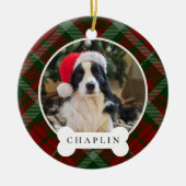 Klassisches Kariertes Personalisiertes Haustier Fo Keramik Ornament (Vorne)