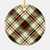 Klassisches Kariertes Personalisiertes Haustier Fo Keramik Ornament (Hinten)