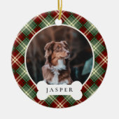 Klassisches Kariertes Personalisiertes Haustier Fo Keramik Ornament (Vorne)