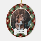 Klassisches Kariertes Personalisiertes Haustier Fo Keramik Ornament (Links)