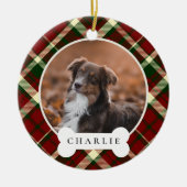 Klassisches Kariertes Personalisiertes Haustier Fo Keramik Ornament (Vorne)