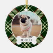 Klassisches Kariertes Personalisiertes Haustier Fo Keramik Ornament (Vorne)