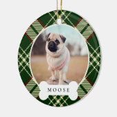 Klassisches Kariertes Personalisiertes Haustier Fo Keramik Ornament (Links)