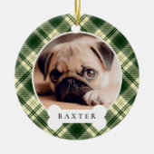 Klassisches Kariertes Personalisiertes Haustier Fo Keramik Ornament (Vorne)