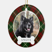 Klassisches Kariertes Personalisiertes Haustier Fo Keramik Ornament (Links)