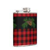 Klassisches kariertes Schwarz-Muster Flachmann (Rechts)