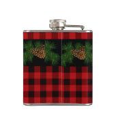 Klassisches kariertes Schwarz-Muster Flachmann (Rückseite)