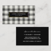 Klassisches Kariertes Schwarz-Weiß-Prüfmuster Visitenkarte (Vorne/Hinten)