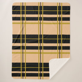 Klassisches Kariertes Schwarzes Rose Gold Sherpa B Sherpadecke