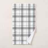Klassisches Kariertes Set mit weißem und schwarzem (Handtuch)