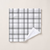 Klassisches Kariertes Set mit weißem und schwarzem (Waschlappen)