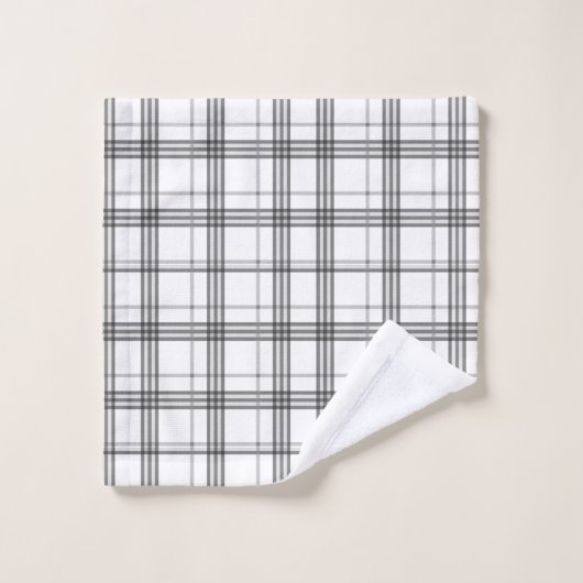 Klassisches Kariertes Set mit weißem und schwarzem (Waschlappen)