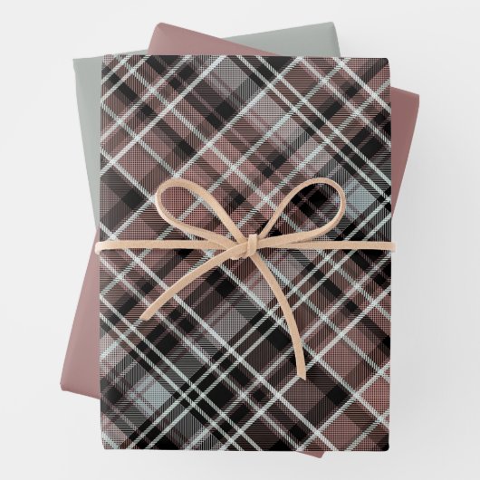 Klassisches Kariertes Tartan Geschenkpapier Set (Beispiel)