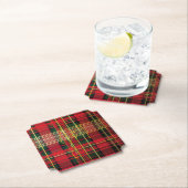 Klassisches Kariertes Tartan "Joy" Calligraphy Dec Untersetzer (Vor Ort)