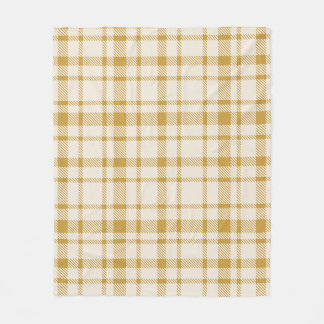 Klassisches Kariertes Tartan-Muster Gelb & Creme Fleecedecke