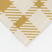 Klassisches Kariertes Tartan-Muster Gelb & Creme Fleecedecke (Ecke)