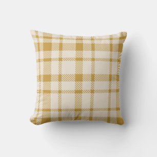 Klassisches Kariertes Tartan-Muster Gelb & Creme Kissen