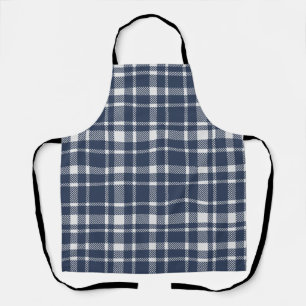 Klassisches Kariertes Tartan-Muster-Navy & White Schürze