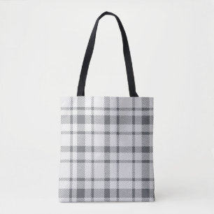 Klassisches Kariertes Tartan-Muster-neutral grau-w Tasche