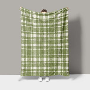 Klassisches Kariertes Tartan-Muster-Olivenöle Grün Fleecedecke