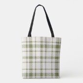 Klassisches Kariertes Tartan-Muster-Olivenöle Grün Tasche (Rückseite)