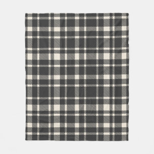 Klassisches Kariertes Tartan-Muster, schwarz und c Fleecedecke