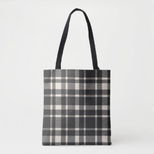 Klassisches Kariertes Tartan-Muster, schwarz und c Tasche