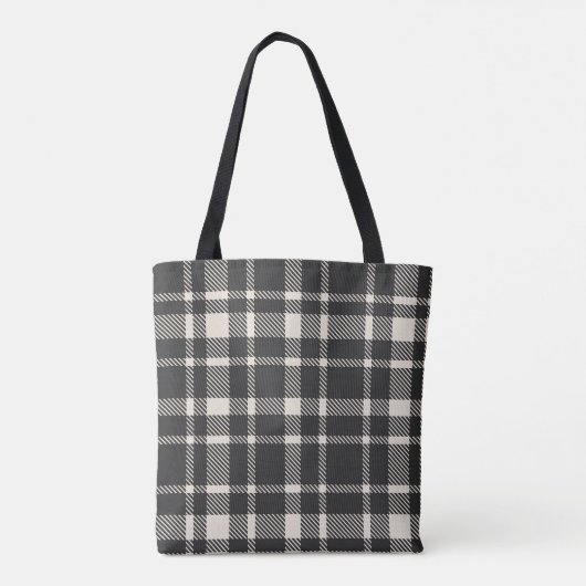 Klassisches Kariertes Tartan-Muster, schwarz und c Tasche (Rückseite)