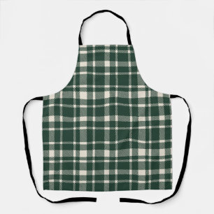 Klassisches Kariertes Tartan Muster-Smaragd & Crea Schürze
