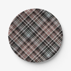 Klassisches Kariertes Tartan  Pappteller